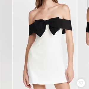 Self-Portrait off shoulder bow mini dress
